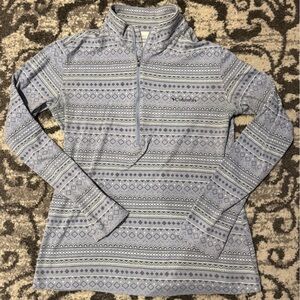 Columbia Light Blue Geometric Half-Zip Pullover Size XS